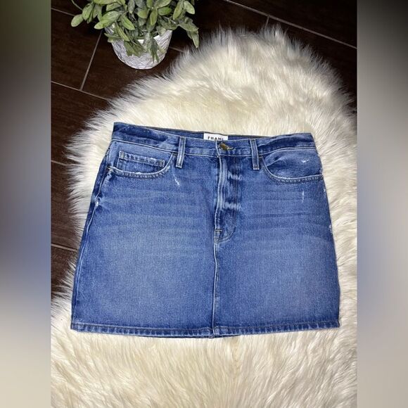 Frame denim le mini distressed skirt sz 30 - Picture 2 of 9